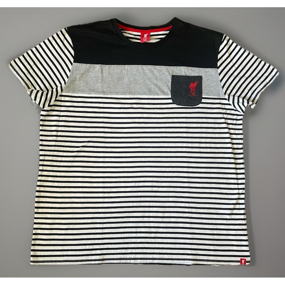 Liverpool FC Football Soccer Club T-shirt White Black Embroidered Logo XXL JBHS